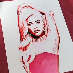 Stampa artistica di Lady Gaga "In Pink"
