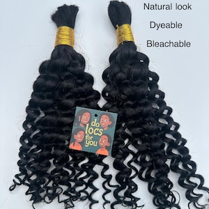 Afro kinky krullend natuurlijke look bulk mensenhaar | 100 g 2 bundels voor boho-vlechten gehaakte stijlen | Losse krullende extensions voor Goddess Locs
