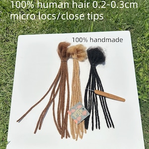 0.2-0.3 micro human hair Loc Extensions |hand made| tight weaving|smooth surface|Afro Kinky Dreadlocks |4&quot;-22&quot;