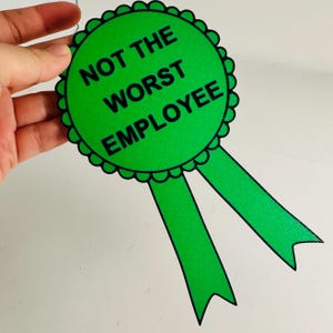 Not the Worst Employee Award Sign – Funny Office Desk Gag Gift