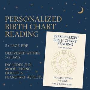 Lectura de Carta Natal Personalizada / Informe Astrológico Natal Personalizado / Descarga Digital en PDF