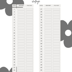 52 Week Printable Savings Challenge