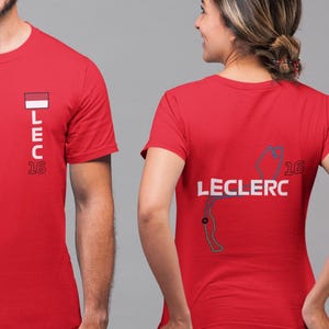 Formule 1 Ferrari Charles Leclerc uniseks T-shirt, F1-fanshirt, Leclerc-T-shirt, F1-kleding, F1-cadeau, Vaderdagcadeau, F1-merchandise, F1-shirt, F1