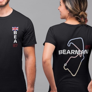 Camiseta unisex de manga corta de Ollie Bearman de F1, camiseta de F1, regalo para fanáticos de la F1, camiseta gráfica de Fórmula 1, regalo de F1, camiseta de F1, merchandising de F1, Haas