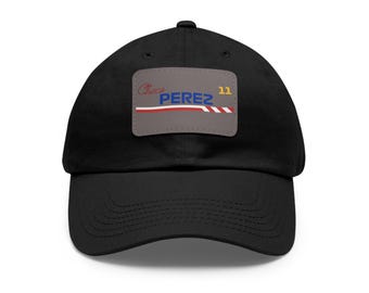 Checo Perez F1 Racing Dad Hat: Leather Patch Cadillac Cap