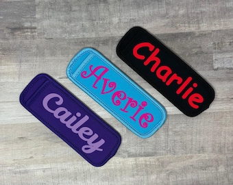 Personalized Popsicle Koozie, Custom Name Ice Pop Holder, Kids Summer Gift, Reusable Neoprene Freeze Pop Sleeve, Summer Essentials,SUM