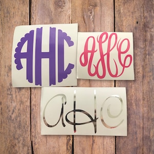 Custom Monogram Decal, Yeti Cup Sticker, Vinyl Decal Cup, Custom Vinyl Monogram Transfer For Car, Laptop, Ice Chest, Cellphone Case, DEC