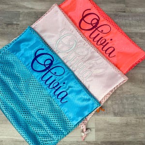 Personalized Pointe Shoes Mesh Bag, Mongorammed bag for Pointe Shoes, Dancer Gift, Gift for every Ballerina, Custom Ballet Shoes Bag, DAN image 15