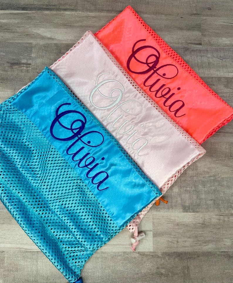 Personalized Pointe Shoes Mesh Bag, Mongorammed bag for Pointe Shoes, Dancer Gift, Gift for every Ballerina, Custom Ballet Shoes Bag, DAN image 15