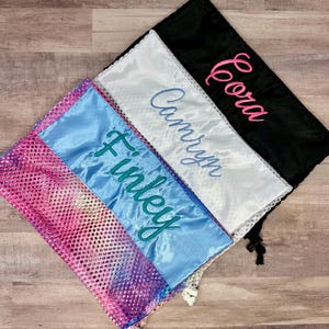 Personalized Pointe Shoes Mesh Bag, Mongorammed bag for Pointe Shoes, Dancer Gift, Gift for every Ballerina, Custom Ballet Shoes Bag, DAN image 12