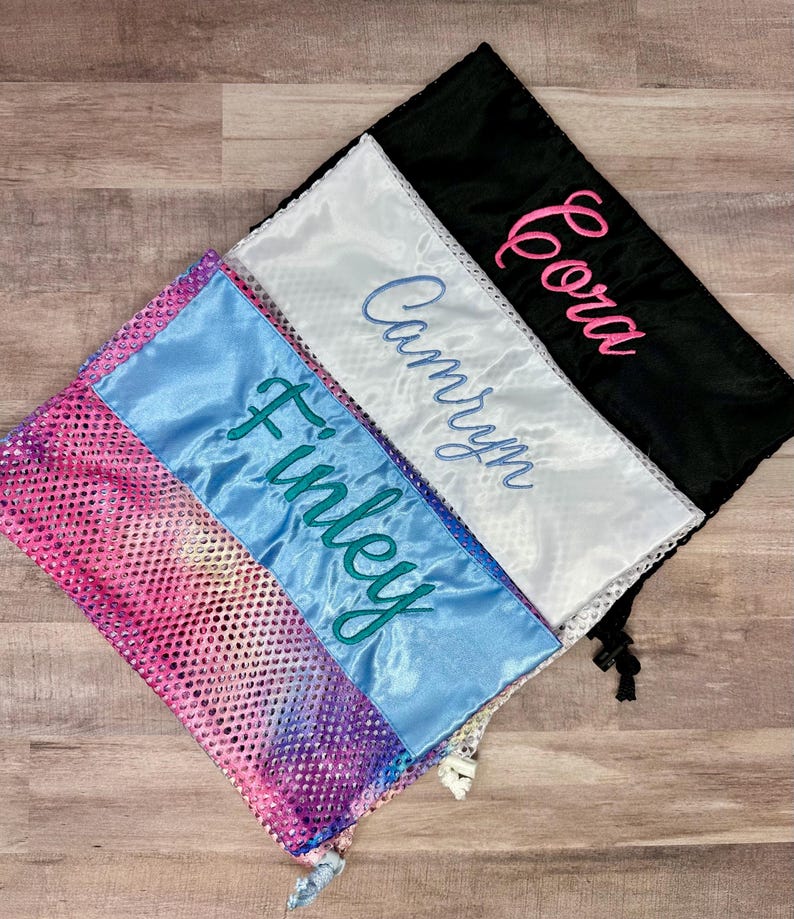 Personalized Pointe Shoes Mesh Bag, Mongorammed bag for Pointe Shoes, Dancer Gift, Gift for every Ballerina, Custom Ballet Shoes Bag, DAN image 12