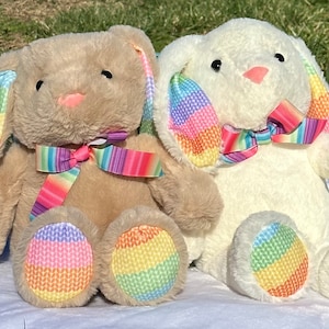 Personalized Bunny Rabbit, Custom Plush Easter Rabbit, Embroidered Bunny Rabbit, Bunny Stuffed Animal, Easter Basket Stuffer,Baby Gift, EAS