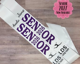 2027 Senior Sash for Dancers, Personalized Dance Team Sash for Seniors, Custom Team Colors with Name for Senior Dance Team Gift, DAN