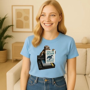 Save the Ocean Shirt, Funny Sea Turtle Eco T-Shirt, Environmental Awareness Tee, Ocean Conservation Graphic Tee, Climate Change Shirt