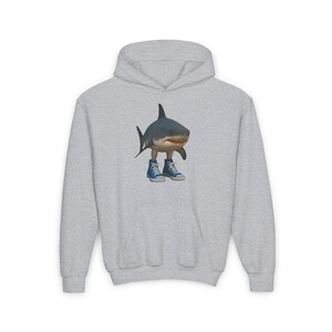 Cool Shark Hoodie for Kids, Fun Youth Sweatshirt, Animal Graphic Pullover, Gift for Birthday, Summer Vibes, Beachwear, Casual Wear