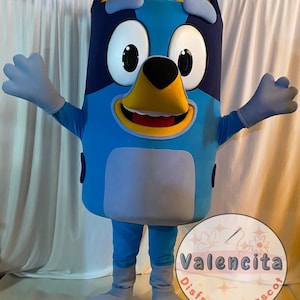 Bluey mascot costume.