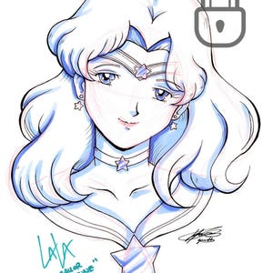 Sailor Moon - Sailor Neptune Fan Art Print 11 x 14 Artist Edition
