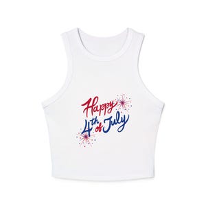 Happy 4th of July Women&#039;s Micro Rib Racer Tank Top