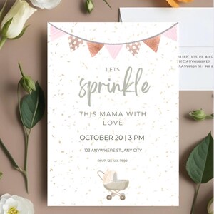 baby sprinkle invite, baby shower invite, baby shower sprinkle invite, mama invite, yellow baby shower invite, cute baby shower invite, mom