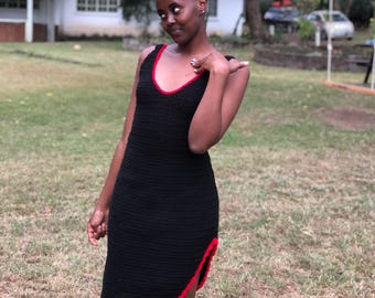 Black Swan Crochet Dress Pattern: Midi V-Neck (PDF Download)