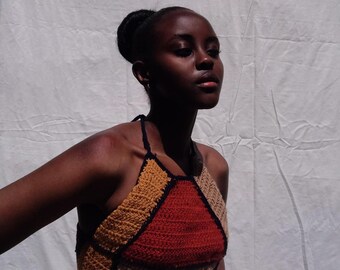 Rugratz Patchwork Crochet Halter Top Pattern (PDF Download XS-L