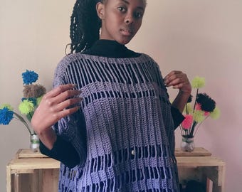 Crochet sweater pattern, crochet poncho pattern, easy long poncho coat pattern,slouchy crochet poncho pattern, digital pdf, instant download