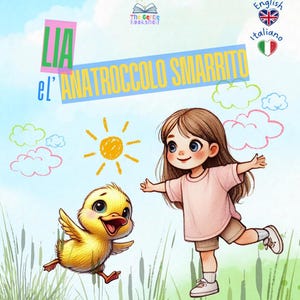 Lia e o Patinho Perdido – Livro Bilíngue EN–IT | História + Desenhos para Colorir | PDF A4 - Carta | Inglês Italiano para Imprimir