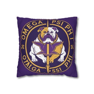 Omega Psi Phi Square Pillowcase, Stylish Home Decor, Greek Life Gifts, Cozy Accent Cushion, Fraternity Merchandise, Unique Interior Design