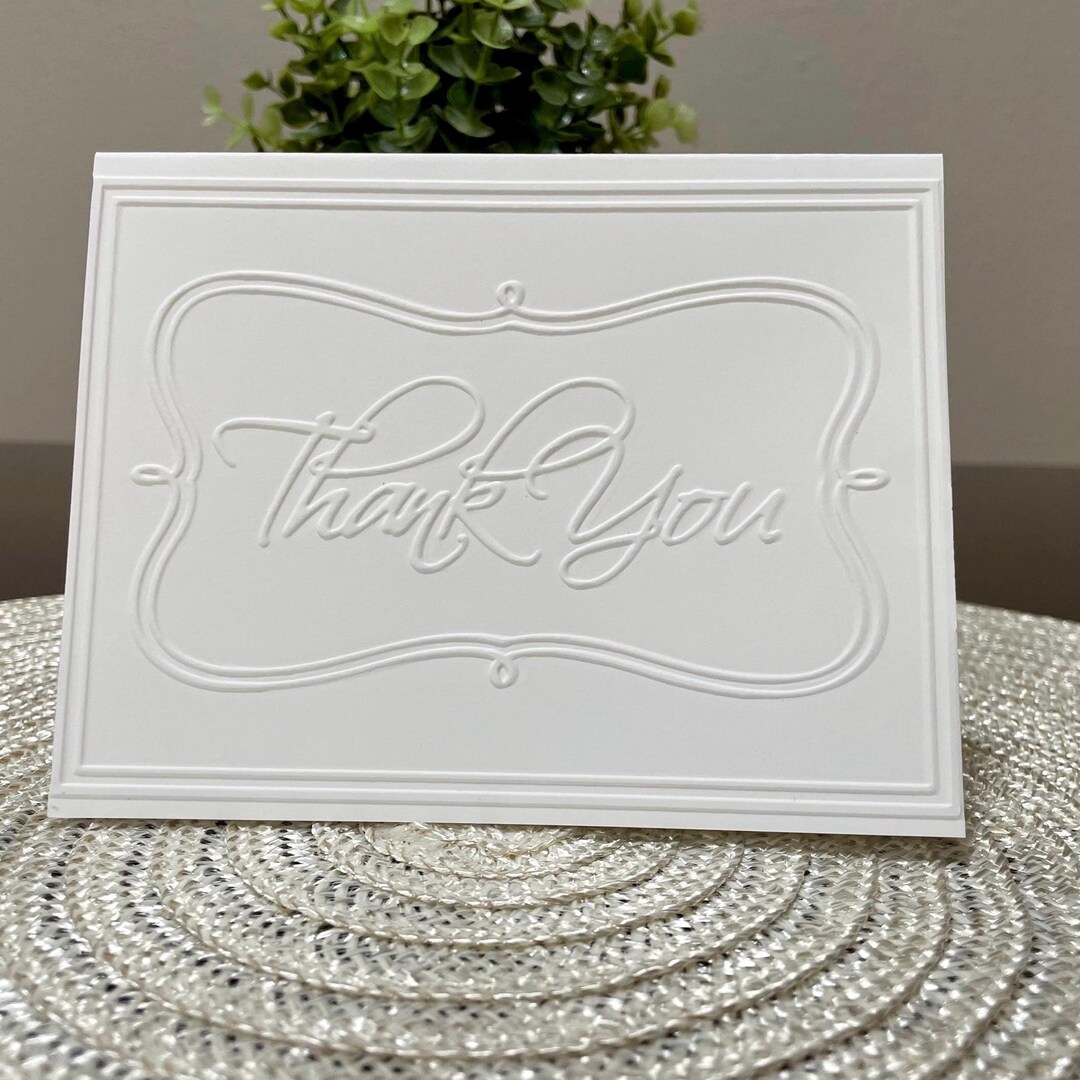 Embossed Thank You Cards — Set of 6 - Etsy