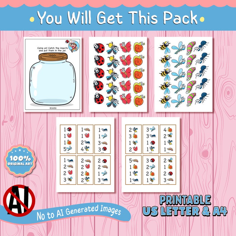 Bug Jar Math Printable, Counting and Number Matching Activity for ...