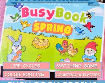 Drukbaar boek voor de lente | Leeractiviteiten voor peuters | Montessori-pdf voor kleuters