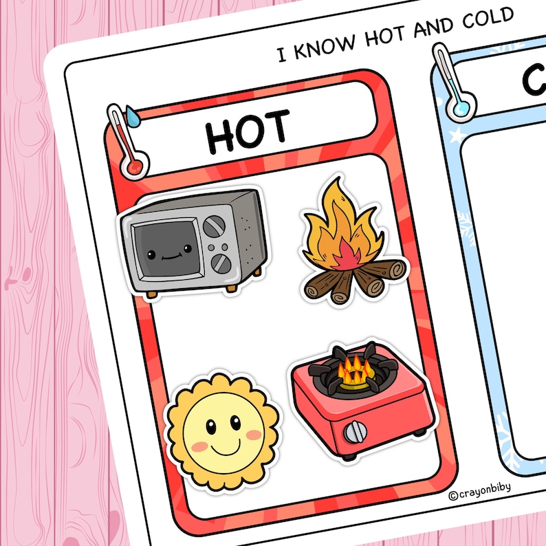 Hot and Cold Sorting Activity Printable | Temperature Concept Game for ...