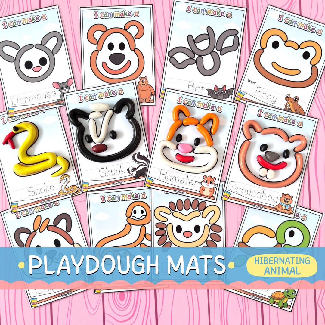 Winter Animal Playdough Mats | Fine Motor Skills Activity (PDF Download ...