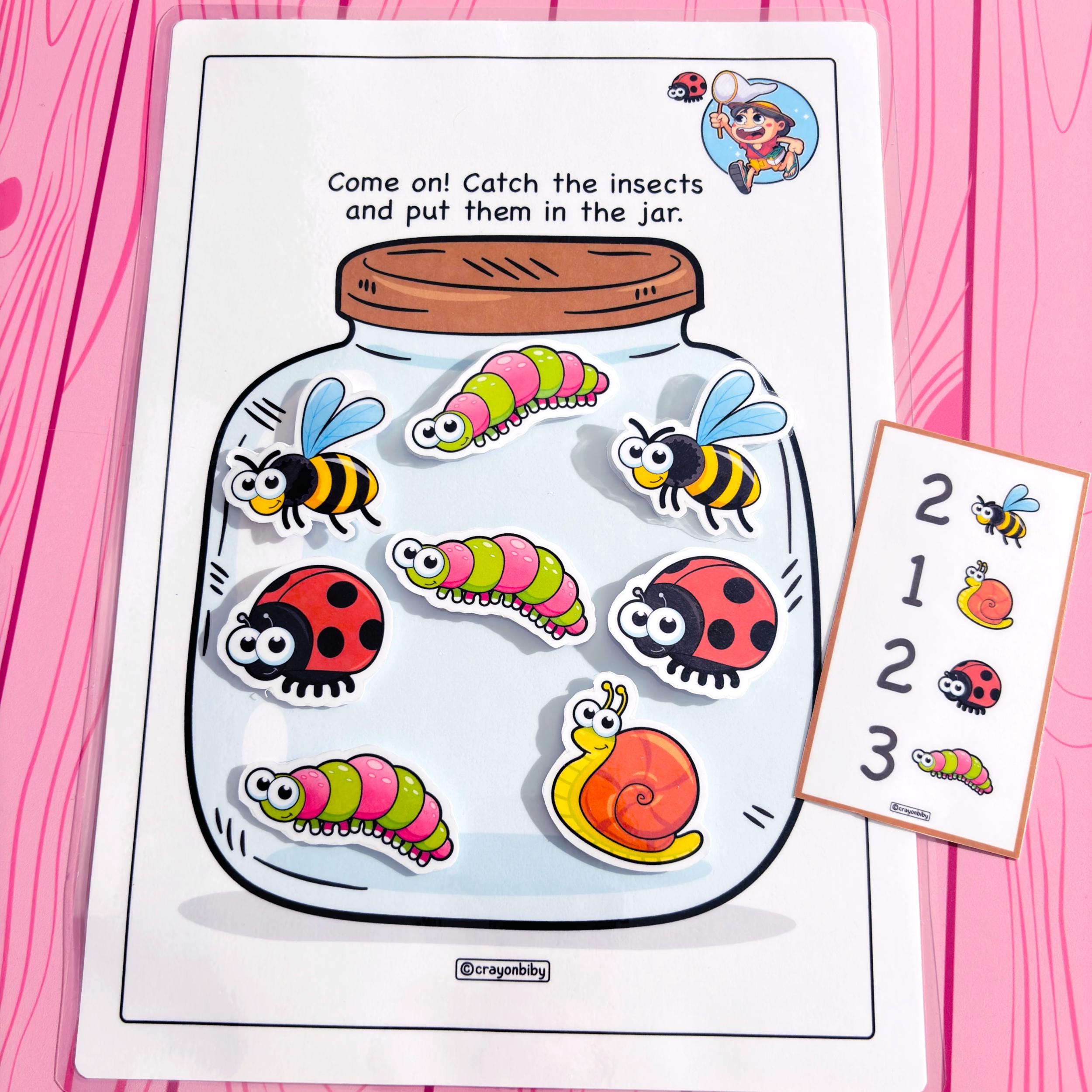 Bug Jar Math Printable, Counting and Number Matching Activity for ...