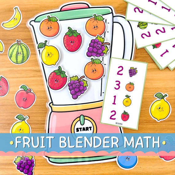 Fruit Blender Math Game: Preschool Counting Activity (PDF)
