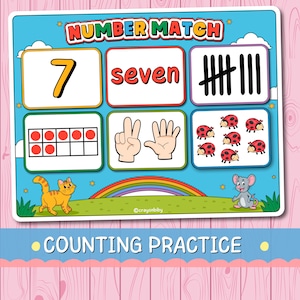 Montessori Number Match Activity: Toddler Counting Printable (Digital Download)