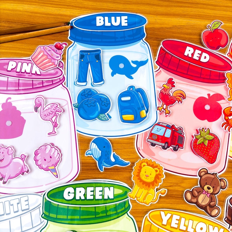 Color Sorting Jars Printable, Montessori Toddler Game (PDF) - Etsy