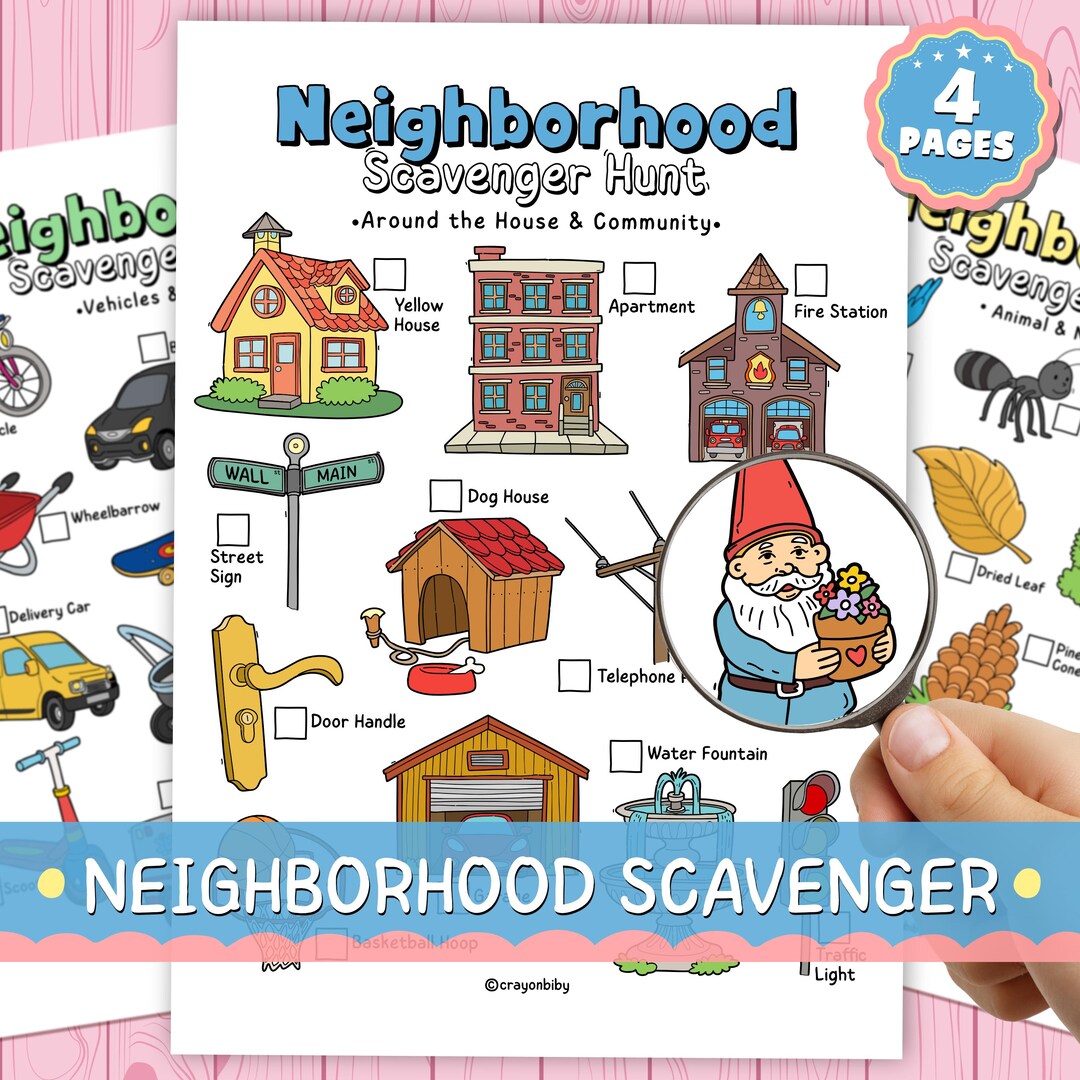 Neighborhood Scavenger Hunt Printable | Outdoor Activity for Kids ...