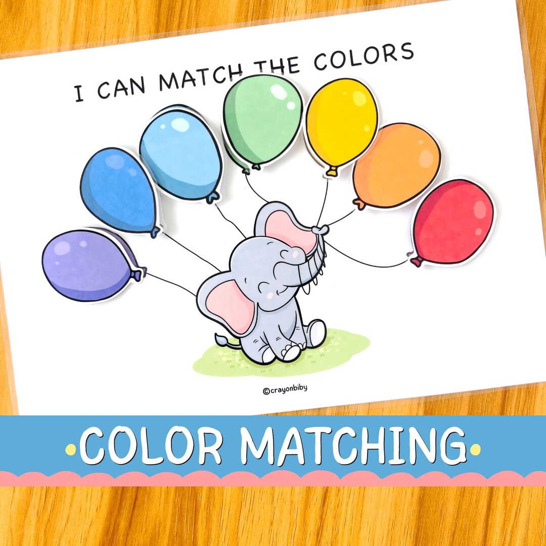 Balloon Color Matching Game, Preschool Learning Activity (digital ...