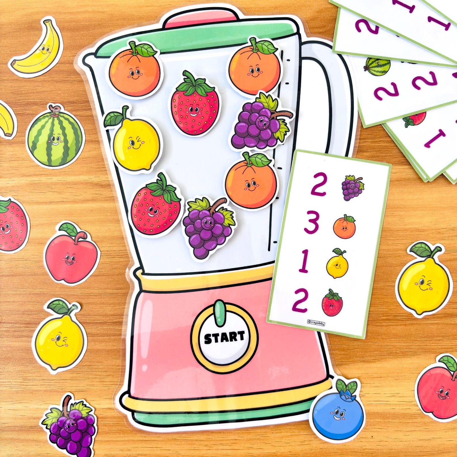 Fruit Blender Math Game: Preschool Counting Activity (PDF) - Etsy