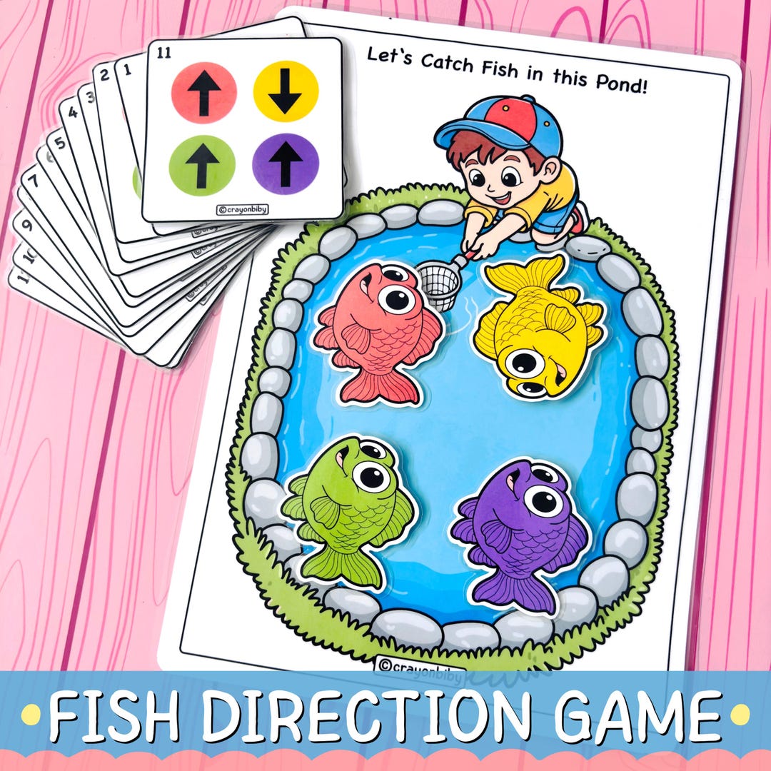 Fish Direction Game | Left Right up Down Activity (digital Download) - Etsy