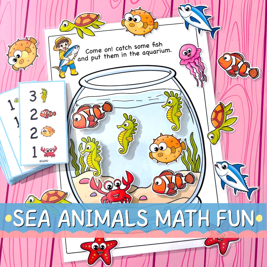 Sea Animals Counting Game | Preschool Ocean Math Activity (digital ...