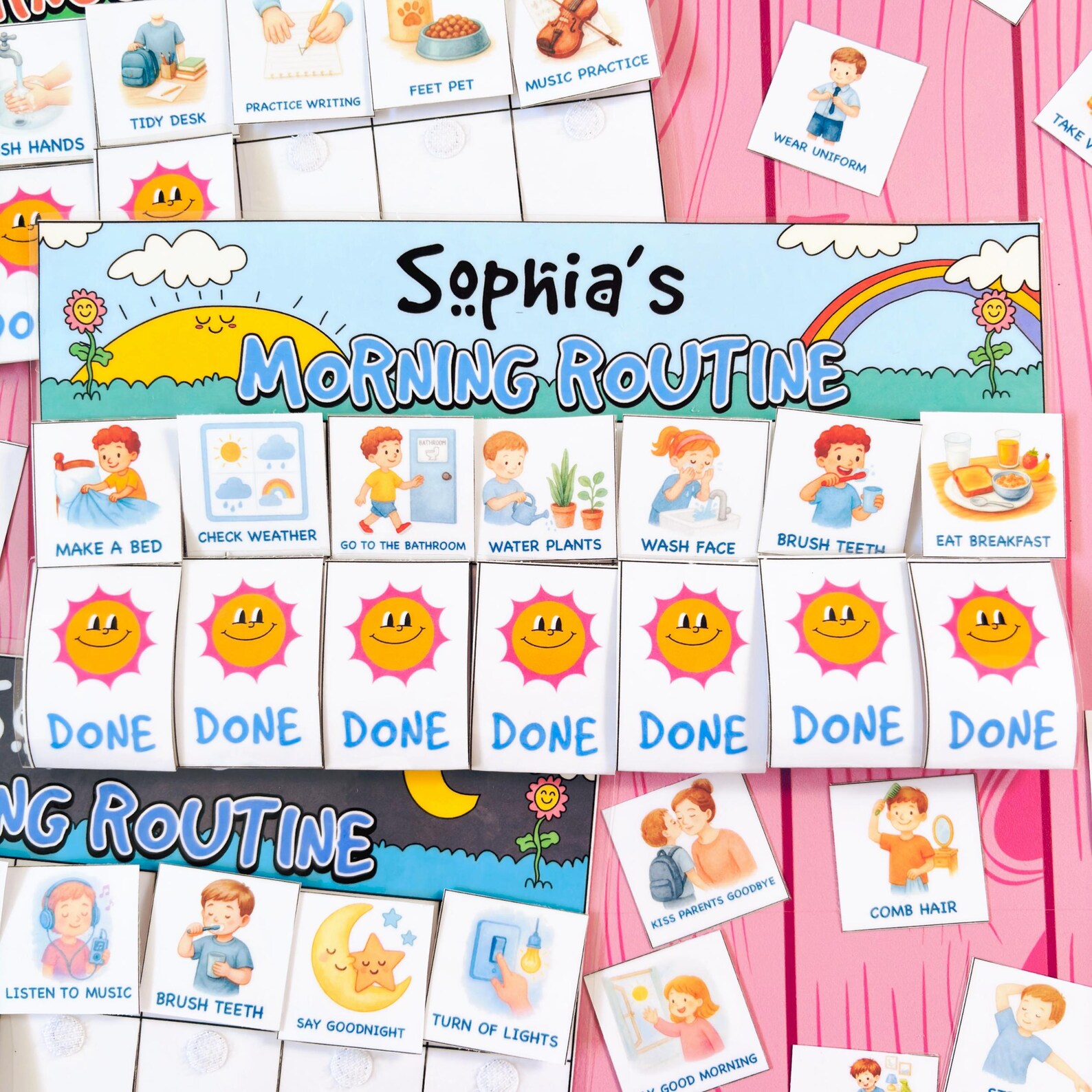 Editable Daily Routine Chart for Kids | Morning Afternoon Evening ...