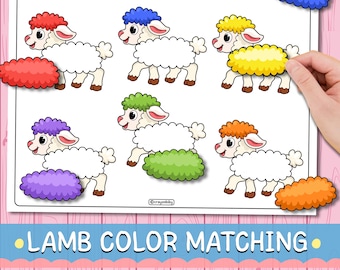 Lamb Color Matching Game | Farm Animal Activity for Toddlers (PDF Download)