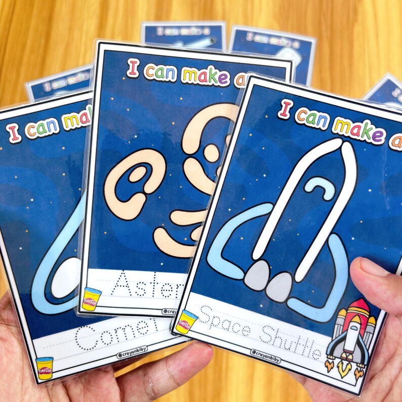 Outer Space Playdough Mats for Kids, Space Theme Fine Motor Activity ...