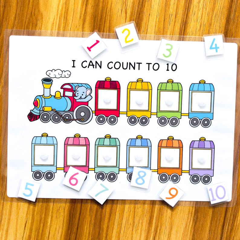 Counting Train Activity for Kids, Number Recognition 1-10 Preschool ...