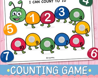 Telspel 1-10 afdrukbaar | Caterpillar Number Matching-activiteit voor kleuters | Wiskundecentrum pdf