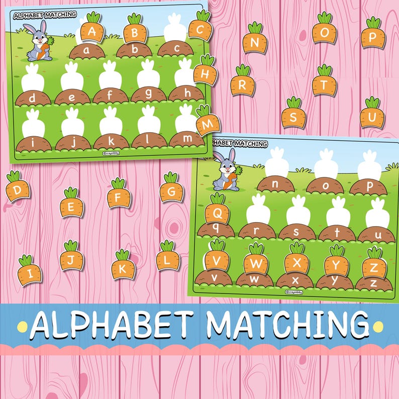 Alphabet Matching Game | Toddler Letter Recognition Activity (Digital Download) image 1