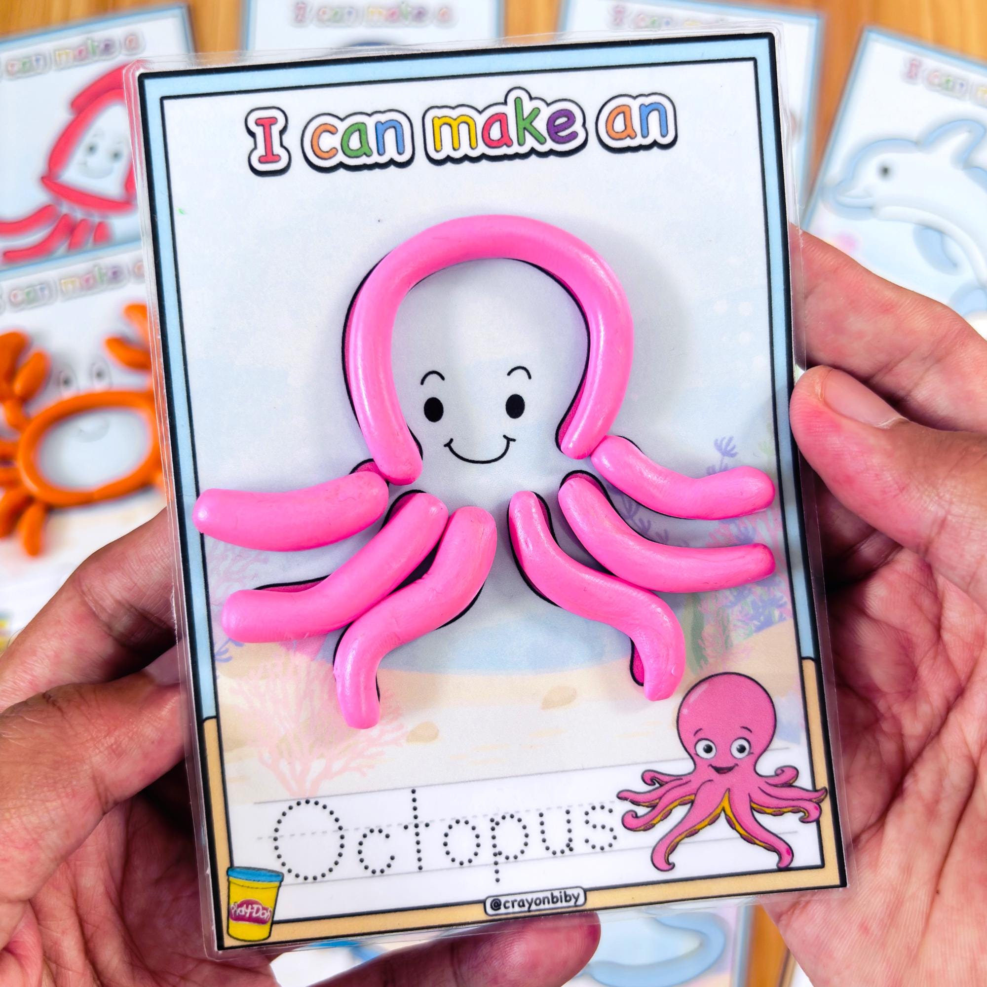 Ocean Animal Play Dough Mats for Kids, Sea Creature Fine Motor Activity ...