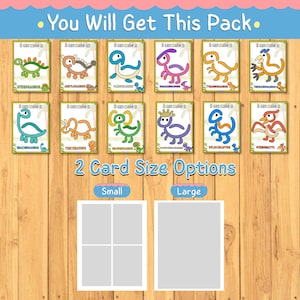 Tapetes de plastilina de dinosaurios, actividad imprimible para desarrollar la motricidad fina en niños, aprendizaje sensorial divertido, actividad de aprendizaje preescolar. imagen 2